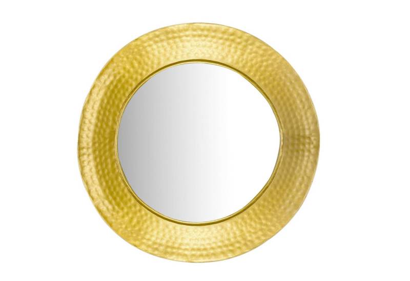 KADIMA DESIGN Spiegel Wandspiegel 60 cm Metall Design Hängespiegel Gold, Eisen Dekospiegel (Garderobenspiegel Modern), Rund mit Rahmen Hammerschlag, Spiegel Wand Groß, Flurspiegel von KADIMA DESIGN