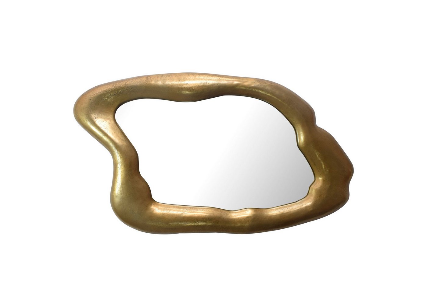 KADIMA DESIGN Spiegel Wandspiegel Asymmetrisch 100x57 cm Metall Design Hängespiegel Gold, (Flurspiegel Garderobenspiegel Modern), Aluminium Dekospiegel Unförmig mit Rahmen, Spiegel Wand Groß von KADIMA DESIGN