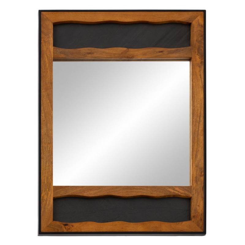 Wohnling Spiegel Wandspiegel Mango Massivholz & Steinoptik 72x102x3 cm Flurspiegel (Groß, Design Hängespiegel Spiegel Wand, Garderobenspiegel Modern mit), Groß, Design Hängespiegel Spiegel Wand, Garderobenspiegel Modern mit von Wohnling