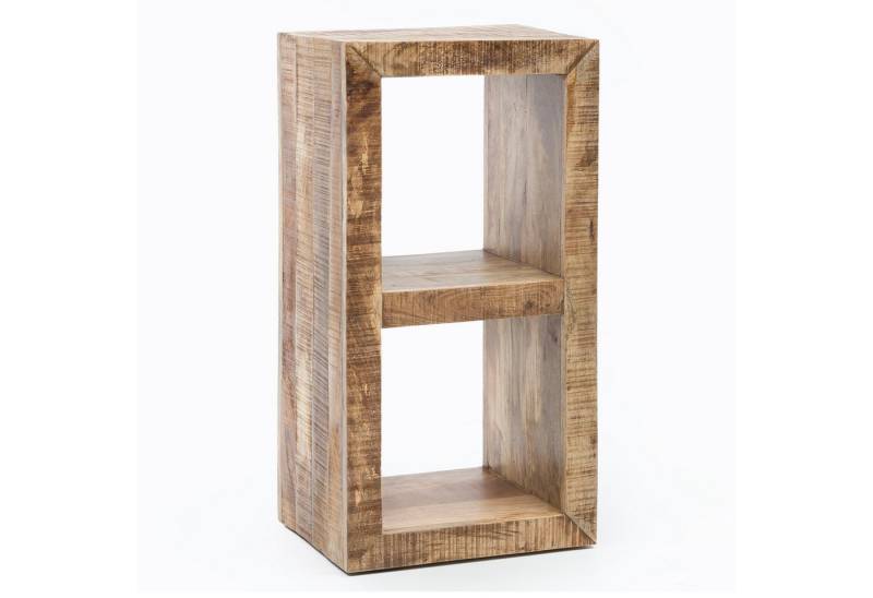 KADIMA DESIGN Standregal Standregal Massivholz Mango 90 x 45 x 35 cm 2 Böden, Design Holz, Massiv, Regal Natur, Beistelltisch Landhaus-Stil, Kleines Bücherregal Holz von KADIMA DESIGN