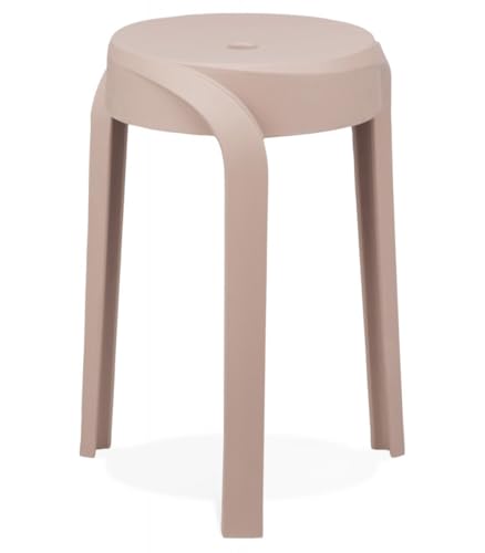 KADIMA DESIGN Stapelbarer niedriger Hocker POMPA | Der niedrige stapelbare Hocker „POMPA“ aus beigem Kunststoff fügt Sich problemlos in Ihren Raum von KADIMA DESIGN