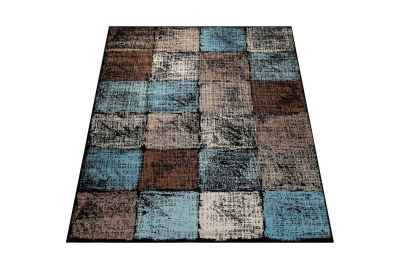 KADIMA DESIGN Teppich Karo Wohnzimmer 100% Polypropylen schmutzabweisend Teppich Kurzflor, Rechteckig, Höhe: 13 mm, Florhöhe: 9 mm, 60x100, Braun von KADIMA DESIGN