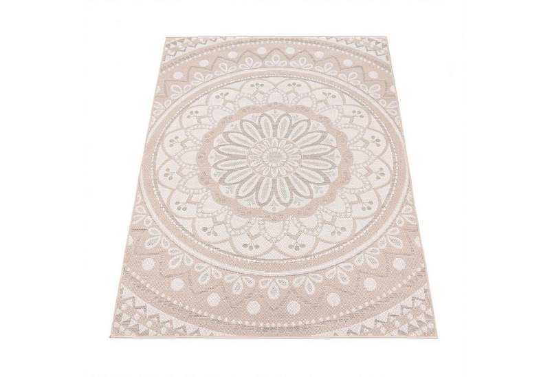 KADIMA DESIGN Teppich Mandala Wohnzimmer schmutzabweisend Teppich Kurzflor, Rechteckig, Höhe: 4 mm, 100% Polypropylen,120x160, Sand von KADIMA DESIGN