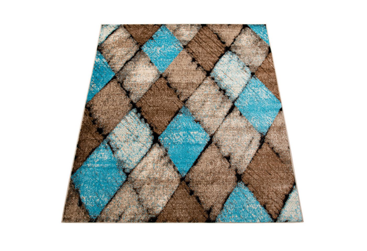 KADIMA DESIGN Teppich Rauten Wohnzimmer schmutzabweisend Teppich Kurzflor, Rechteckig, Höhe: 12 mm, Florhöhe: 8 mm, 100% Polypropylen, Rechteckig, 60x100cm, Beige von KADIMA DESIGN