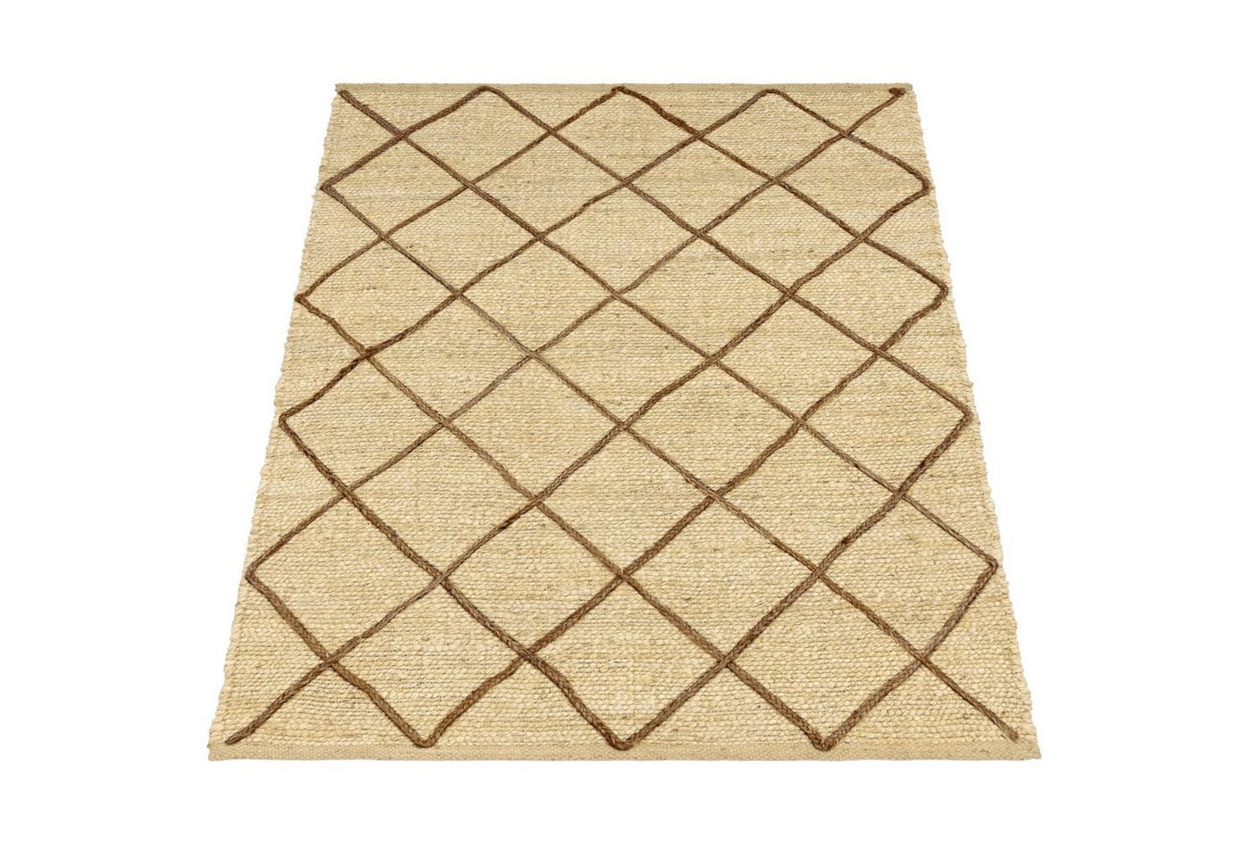 KADIMA DESIGN Teppich Rauten wendbar 100% Jute schmutzabweisend Jute Teppich, Rechteckig, Höhe: 13 mm, Florhöhe: 9 mm, nur Ausklopfbar, 60x100, Creme KADIMA DESIGN Teppich Rauten wendbar 100% Jute schmutzabweisend Jute Teppich, Rechteckig, Höhe: 13 mm, Florhöhe: 9 mm, nur Ausklopfbar, 60x100, Creme von KADIMA DESIGN