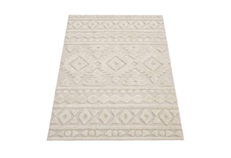 KADIMA DESIGN Teppich Struktur 3D Schlafzimmer schmutzabweisend Hochflor Teppich Shaggy, Läufer, Höhe: 34 mm, Florhöhe: 30 mm, Polypropylen, Läufer, 60x100, Creme von KADIMA DESIGN