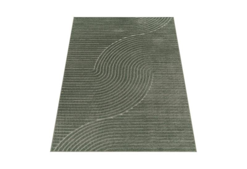 KADIMA DESIGN Teppich Struktur Wohnzimmer schmutzabweisend Teppich Kurzflor, Läufer, Höhe: 10 mm, Florhöhe: 6 mm, 100% Polypropylen, Läufer, 60x100cm, Grün von KADIMA DESIGN