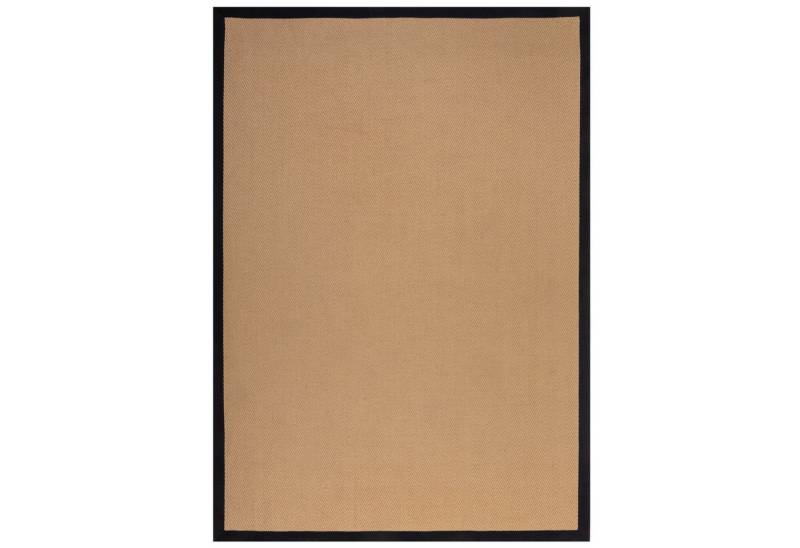 KADIMA DESIGN Teppich Jute Fischgrätenmuster und Bordüre, rutschfest, Naturkautschuk-Rücken, Treppenläufer, Höhe: 5 mm, Poldichte: 1890 g/qm,Pflegeleicht,Küchenteppich,Kurzflor,Treppenläufer von KADIMA DESIGN