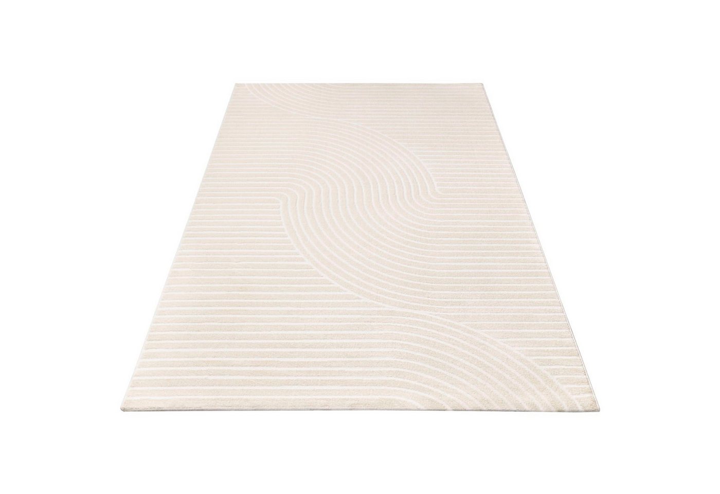KADIMA DESIGN Teppich Unifarben Wohnzimmer schmutzabweisend Teppich Kurzflor, Rechteckig, Höhe: 13 mm, Florhöhe: 9 mm, 100% Polyester, Rechteckig, 80x150cm, Creme von KADIMA DESIGN