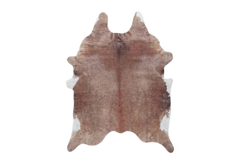KADIMA DESIGN Teppich Waschbar Flachgewebe Kuhfell-Imitat Polyester Wohnzimmer, Sonderform, Höhe: 5 mm, Handwäsche, Rücken aus Wildleder, Lasergeschnitten, 100x135cm von KADIMA DESIGN