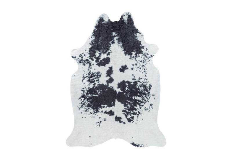 KADIMA DESIGN Teppich Waschbar Flachgewebe Kuhfell-Imitat Polyester Wohnzimmer, Sonderform, Höhe: 5 mm, Handwäsche, Rücken aus Wildleder, Lasergeschnitten, 100x135cm von KADIMA DESIGN