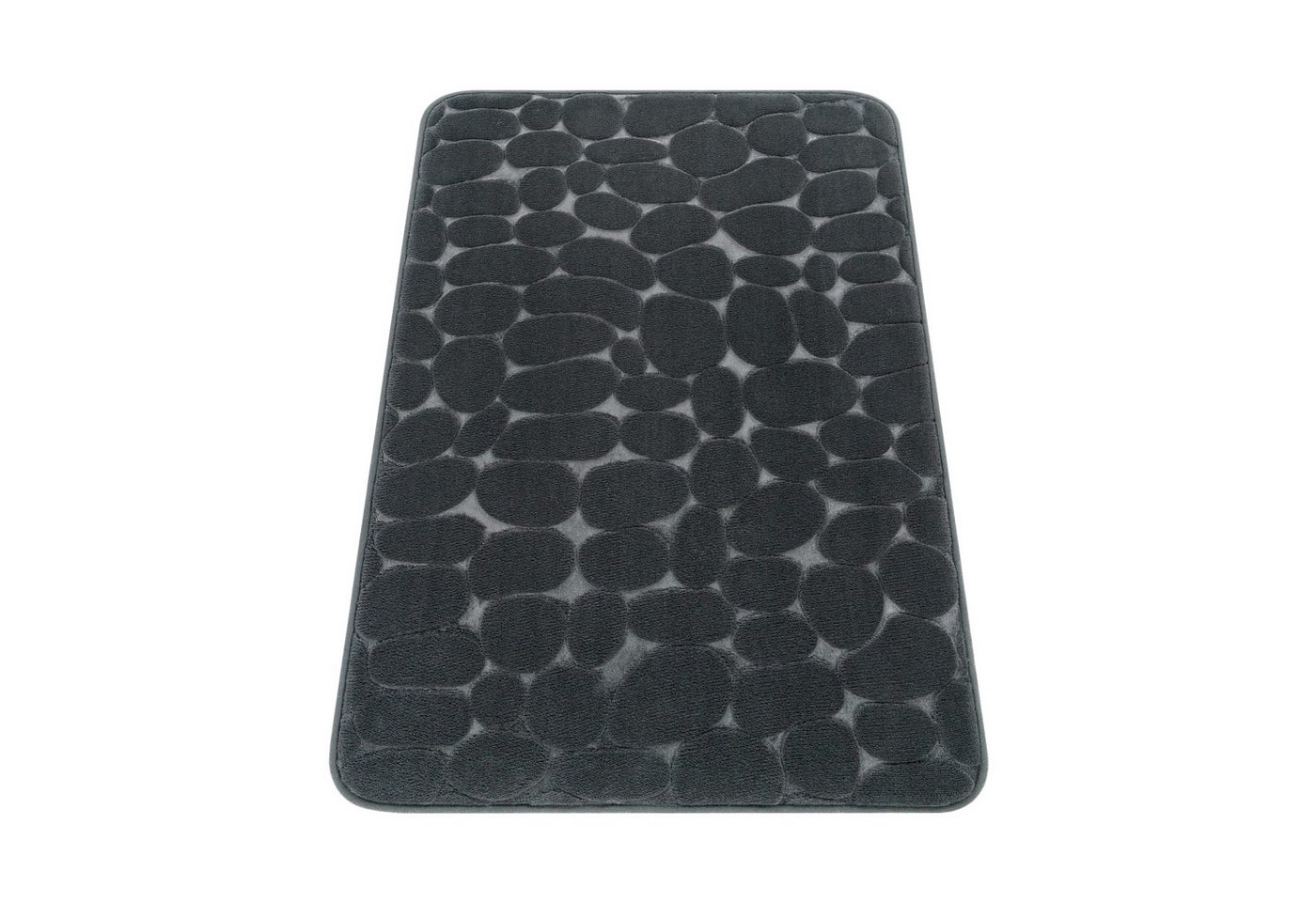 KADIMA DESIGN Teppich waschmaschinenwaschbar Abstrakt 3D Flur Waschbarer Teppich Badezimmer, Rechteckig, Höhe: 5 mm, Florhöhe: 1 mm, 100% Polyester, Rechteckig, 50x80cm, Anthrazit von KADIMA DESIGN