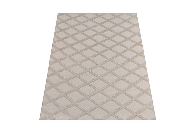 KADIMA DESIGN Teppich waschmaschinenwaschbar Rauten Küche, Flur Waschbarer Teppich, Läufer, Höhe: 14 mm, Florhöhe: 10 mm, 100% Polyester, Läufer, 60x100cm, Creme von KADIMA DESIGN