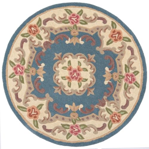 KADIMA DESIGN Traditioneller Wollteppich BEAULY mit Handgeschnitzten Details Farbe: Blau-Beige, Größe: 120x120 cm KADIMA DESIGN Traditioneller Wollteppich BEAULY mit Handgeschnitzten Details Farbe: Blau-Beige, Größe: 120x120 cm von KADIMA DESIGN