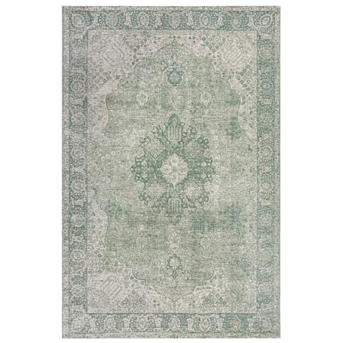 KADIMA DESIGN Vielseitiger Vintage Teppich COQUET Tara Farbe: Grün, Größe: 155x230 cm von KADIMA DESIGN
