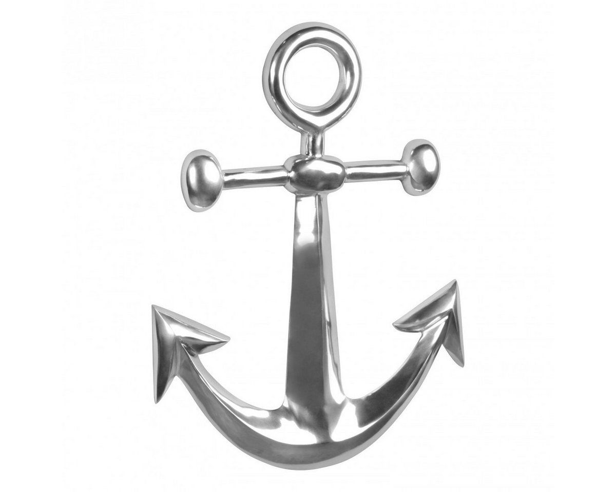 KADIMA DESIGN Wanddekoobjekt Dekofigur ANKER Aluminium Dekoration poliert 62 (5 cm Statue Skulptur groß Alu einzeln modern XXL Maritim) von KADIMA DESIGN