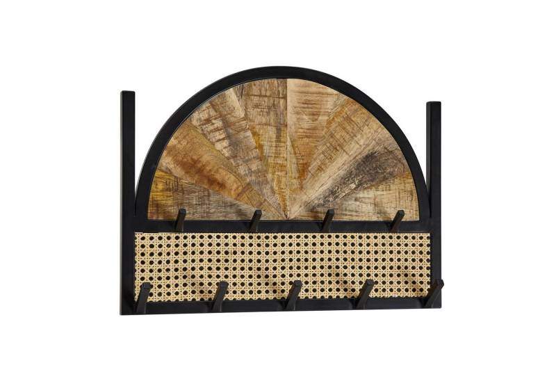 KADIMA DESIGN Wandgarderobe Wandgarderobe Mango Massivholz / Rattan 53x40x7,5 cm Design (Garderobe Wand, Garderobenleiste Flur), Flurgarderobe, Hakenleiste Wiener Geflecht, Wandpaneel Metall von KADIMA DESIGN
