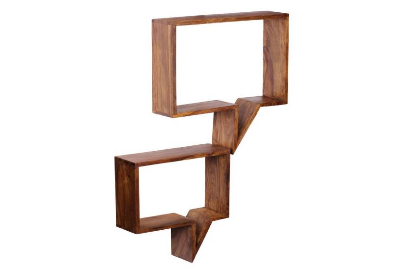 KADIMA DESIGN Wandregal 2er Set Wandregale MUMBAI Massivholz Sheesham Holzregal Landhaus-Stil, Hängeregal Echt-Holz Wandboard Natur-Produkt von KADIMA DESIGN