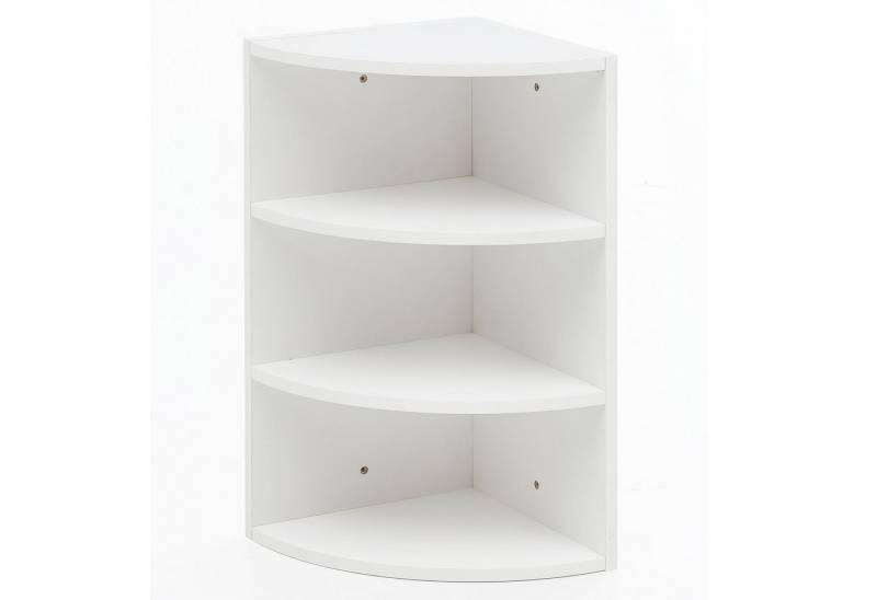 KADIMA DESIGN Wandregal Eckregal Weiß 30 x 60 x 30 cm WL5.843 Holz Wandregal Eck Hängeregal, Dekoregal mit runder Front, Bücherregal Schwebend Modern, Holzregal für die Wand Hoch, Wandboard Freischwebend, Design von KADIMA DESIGN