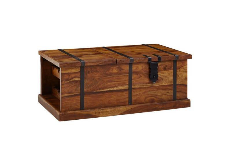 KADIMA DESIGN Weinregal Handgefertigter Massivholz Couchtisch mit Weinständer Wohnzimmer von KADIMA DESIGN