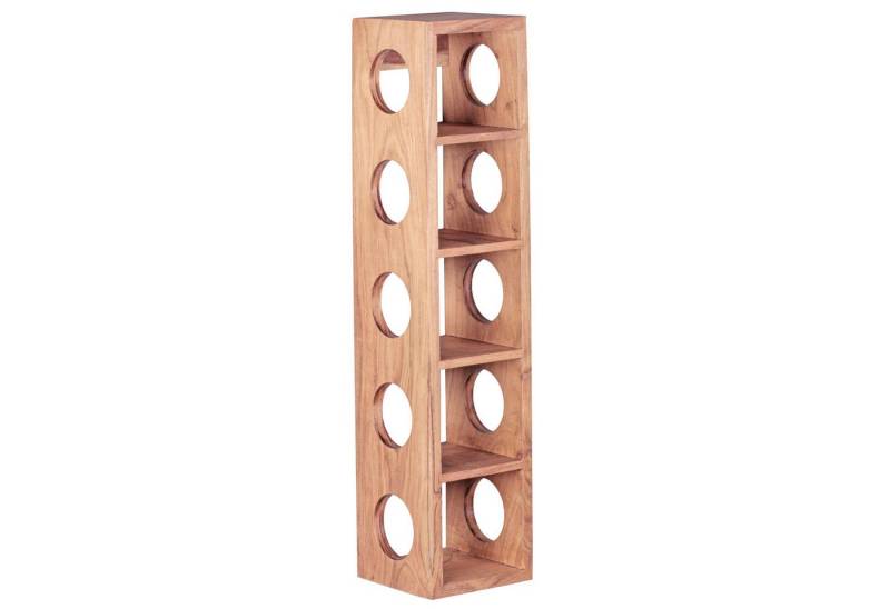 KADIMA DESIGN Weinregal Weinregal MUMBAI Massiv-Holz Akazie Flaschen-Regal Wandmontage für 5, Flaschen Holzregal modern mit Ablage 70 cm von KADIMA DESIGN