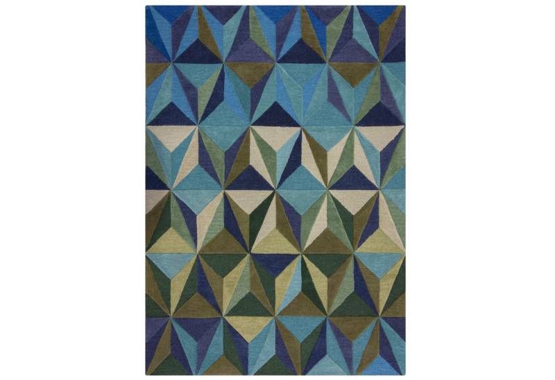 KADIMA DESIGN Wollteppich 3D Geometrisch Schlaf-Wohnzimmer Wollteppich Modern Rechteckig 120x170, Rechteckig, Höhe: 10 mm, Blau-Grün, 100% Wolle, Kurzflor, Flordichte 3 200 g/m² KADIMA DESIGN Wollteppich 3D Geometrisch Schlaf-Wohnzimmer Wollteppich Modern Rechteckig 120x170, Rechteckig, Höhe: 10 mm, Blau-Grün, 100% Wolle, Kurzflor, Flordichte 3 200 g/m² von KADIMA DESIGN