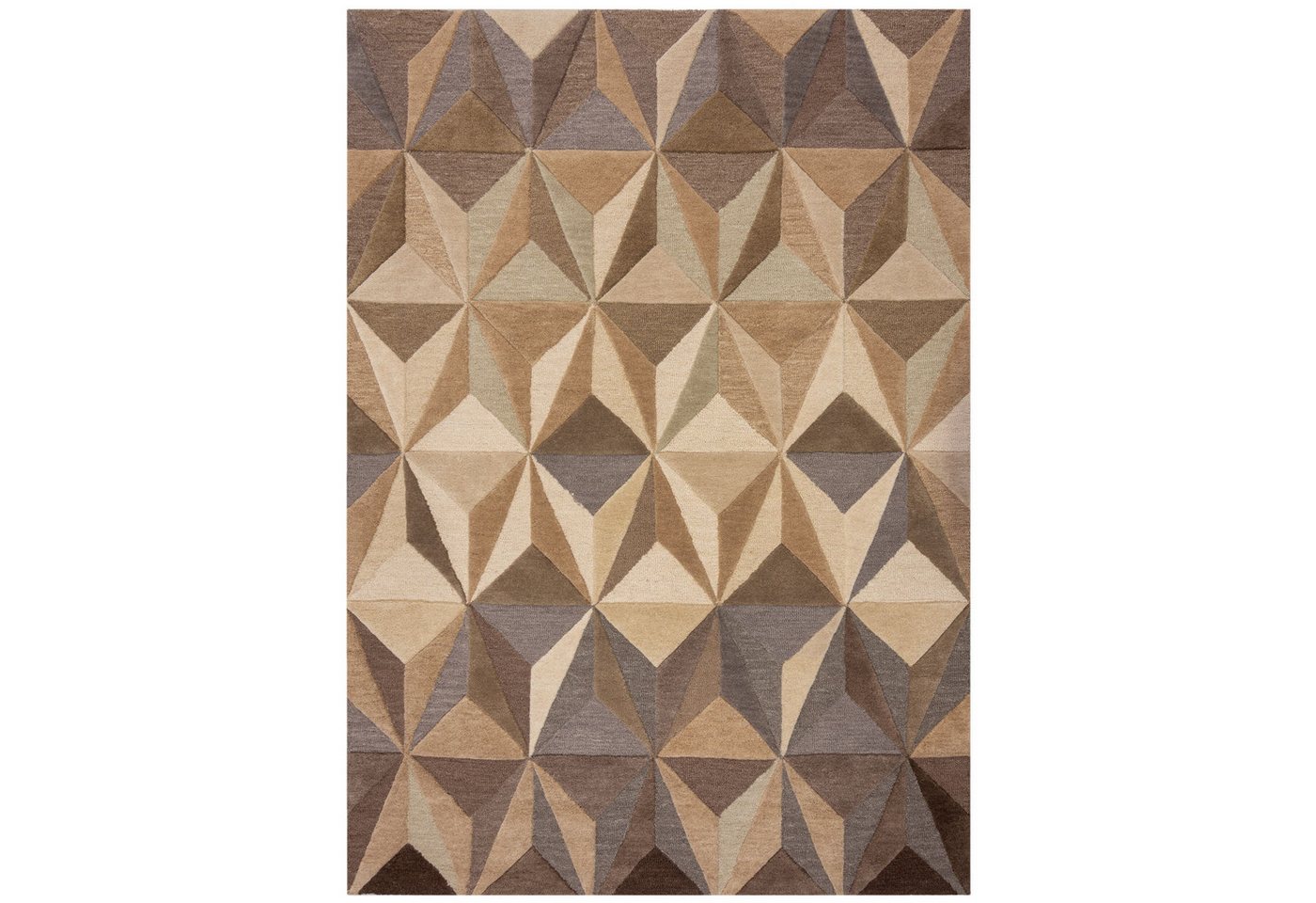 KADIMA DESIGN Wollteppich 3D Geometrisch Schlaf-Wohnzimmer Wollteppich Modern Rechteckig 160x230, Rechteckig, Höhe: 10 mm, Braun-Beige, 100% Wolle, Kurzflor, Flordichte 3 200 g/m² KADIMA DESIGN Wollteppich 3D Geometrisch Schlaf-Wohnzimmer Wollteppich Modern Rechteckig 160x230, Rechteckig, Höhe: 10 mm, Braun-Beige, 100% Wolle, Kurzflor, Flordichte 3 200 g/m² von KADIMA DESIGN