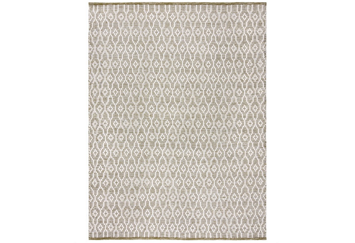 KADIMA DESIGN Wollteppich Diamant Muster Wohnzimmer Teppich Kurzflor Rechteckig 80x150, Rechteckig, Höhe: 0 mm, Hellgrün, 84% Wolle, 9% Polyester, 6% Baumwolle, Flachgewebe von KADIMA DESIGN