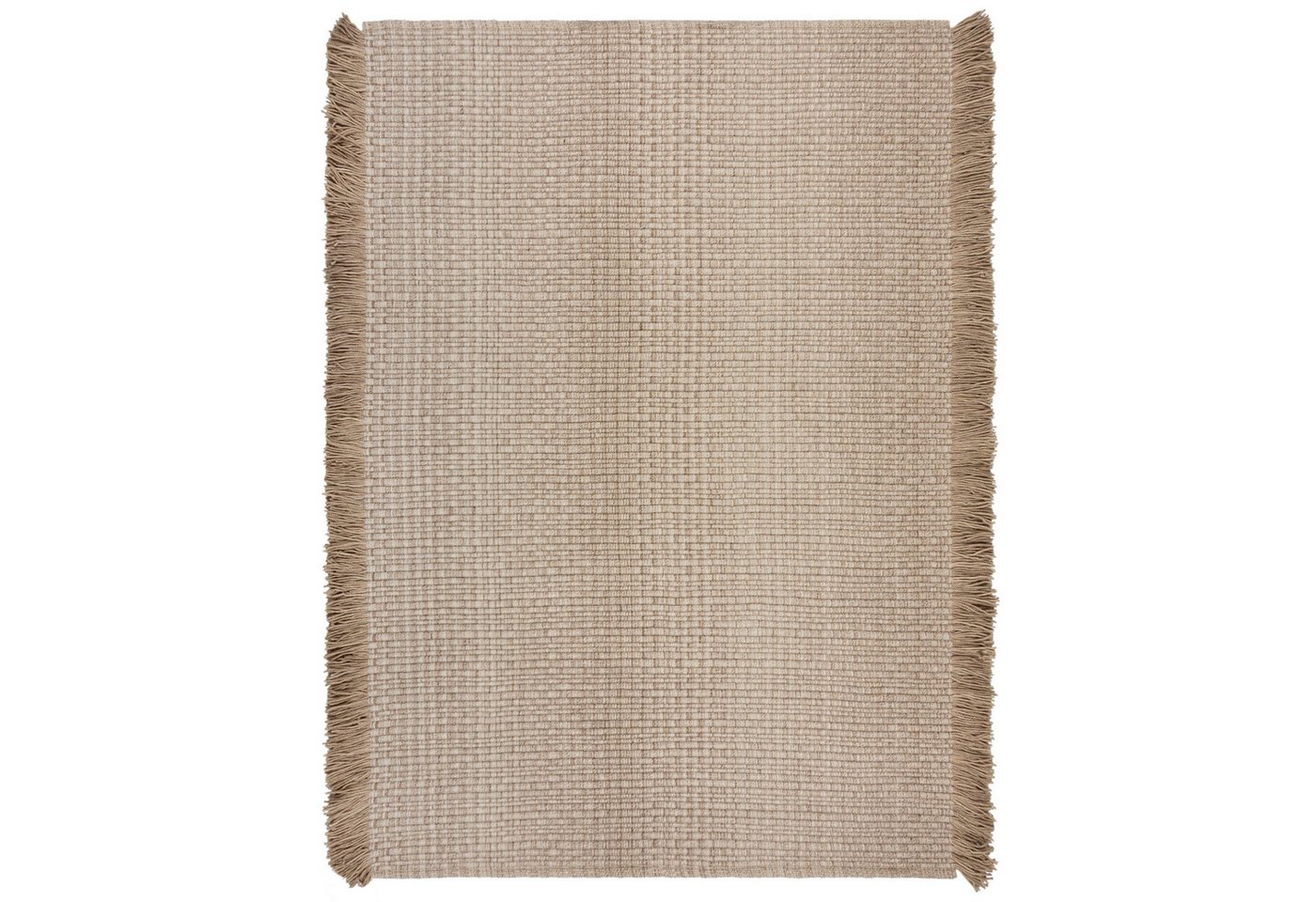 KADIMA DESIGN Wollteppich Farmhaus Unifarben Wohnzimmer Teppich Kurzflor Rechteckig 120x170, Rechteckig, Höhe: 0 mm, Beige, 81% Wolle, 19% Polyester, Flachgewebe, Flordichte 3 000 g/m² von KADIMA DESIGN