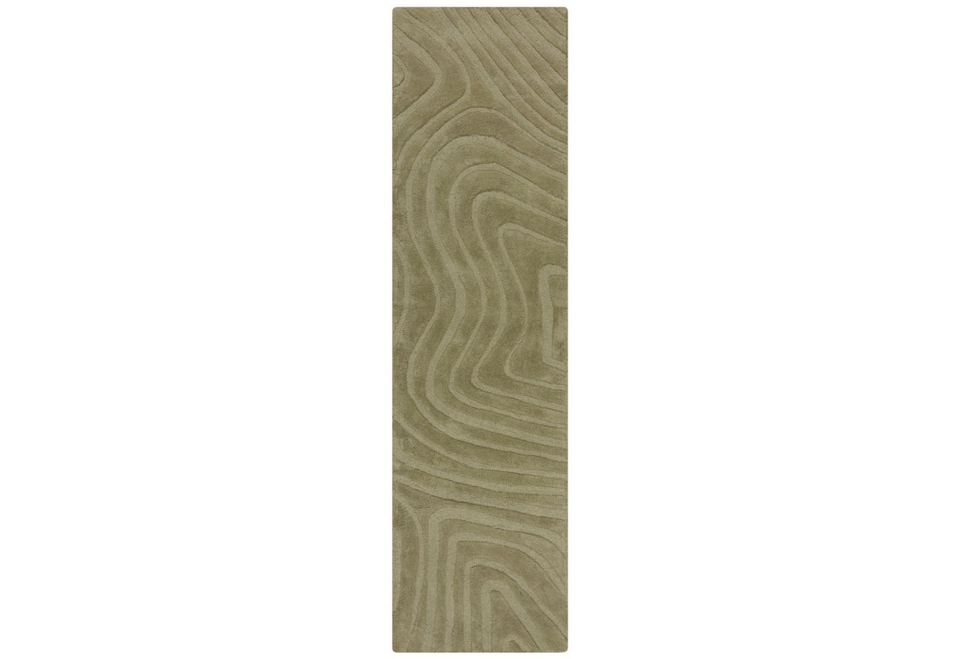 KADIMA DESIGN Wollteppich Wellen Abstrakt Wohnzimmer Teppich Wollteppich Läufer 60x230, Läufer, Höhe: 14 mm, Olivegrün, 100% Wolle, Kurzflor, Handgetuftet Flordichte 4 000 g/m² KADIMA DESIGN Wollteppich Wellen Abstrakt Wohnzimmer Teppich Wollteppich Läufer 60x230, Läufer, Höhe: 14 mm, Olivegrün, 100% Wolle, Kurzflor, Handgetuftet Flordichte 4 000 g/m² von KADIMA DESIGN