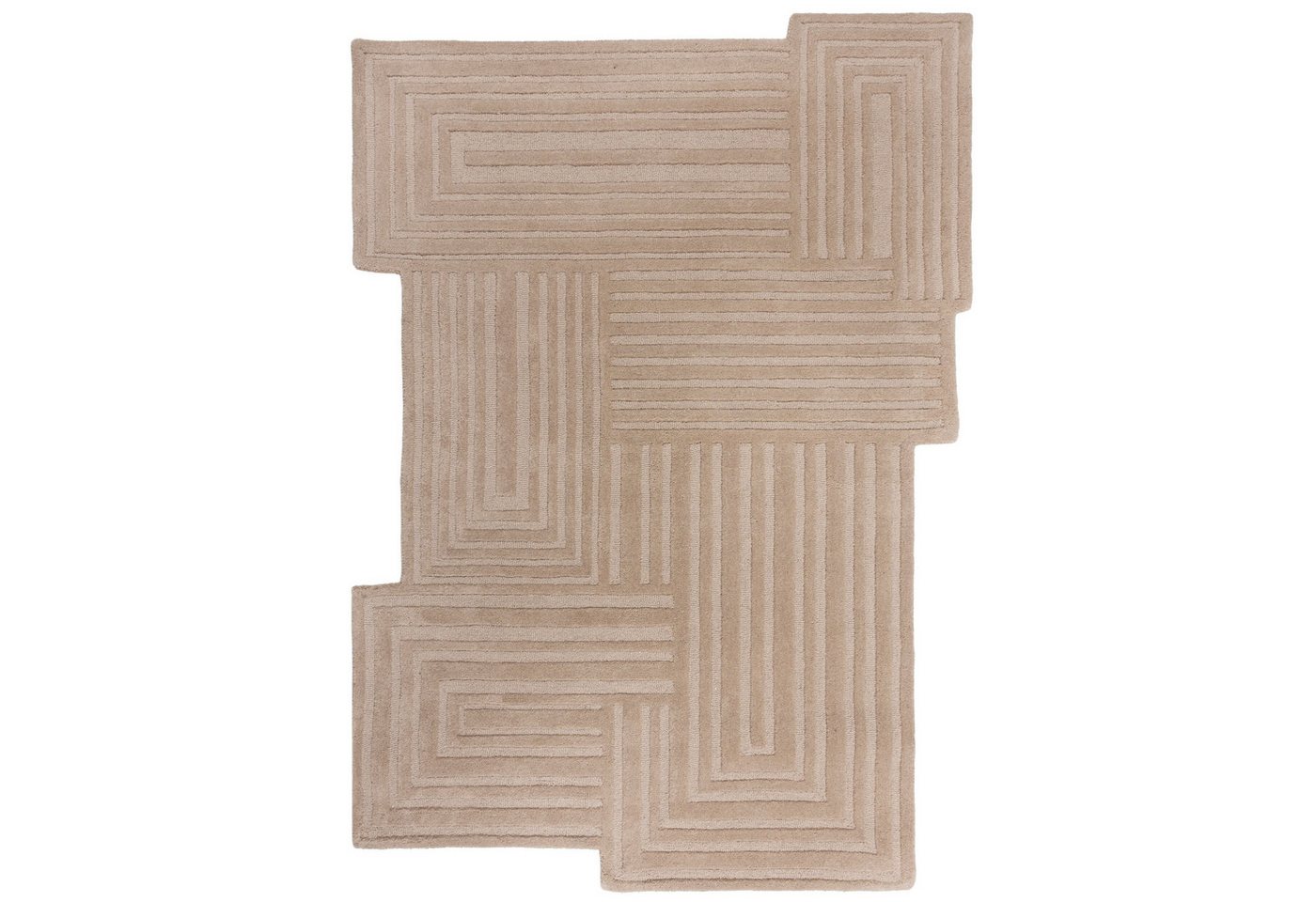 KADIMA DESIGN Wollteppich Zen Shaped Geometrisch Wohnzimmer Teppich, Wollteppich 120x170, Rechteckig, Höhe: 12 mm, Natur, 100% Wolle, Kurzflor, Handgetuftet Flordichte 3 300 g/m² KADIMA DESIGN Wollteppich Zen Shaped Geometrisch Wohnzimmer Teppich, Wollteppich 120x170, Rechteckig, Höhe: 12 mm, Natur, 100% Wolle, Kurzflor, Handgetuftet Flordichte 3 300 g/m² von KADIMA DESIGN