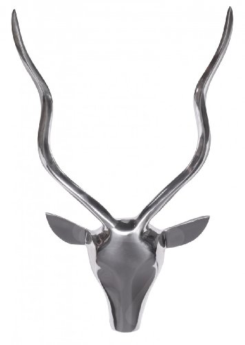 KADIMA Design Hirschgeweih Deko Silber Hirschkopf Wanddekoration Metall Jagdtrophäe groß von KADIMA DESIGN