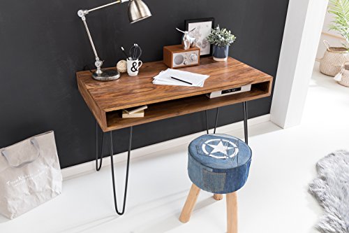 KADIMA Design Schreibtisch 110 cm Laptoptisch Ablage Bürotisch Arbeitstisch Natur von KADIMA DESIGN