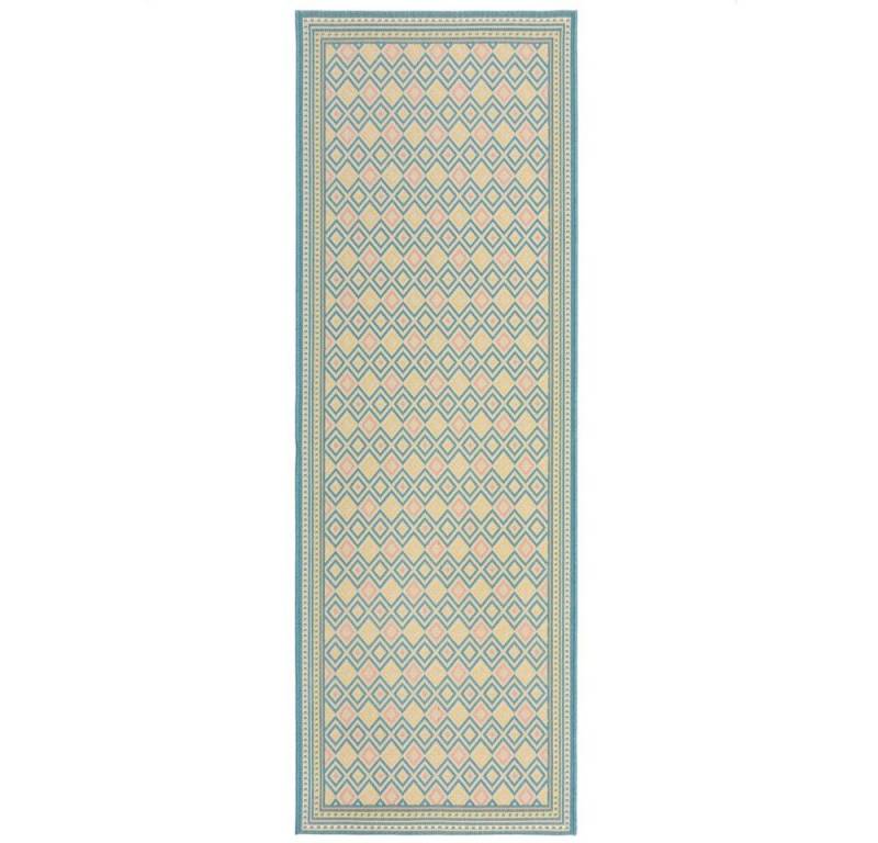 KADIMA DESIGN Outdoorteppich Outdoor-Teppich in Pastell, Geometrisch, pflegeleichter, rutschfester, Läufer, Poldichte: 1400 g/qm,Waschbar,Outdoor,Kurzflor,Läufer von KADIMA DESIGN