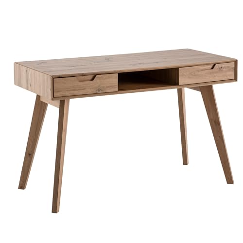 Schreibtisch 120x55x77 cm Eiche Dekor mit Stauraum | Design Bürotisch Skandinavisch mit Schubladen | HomeOffice Laptoptisch Computertisch Arbeitszimmer mit von KADIMA DESIGN