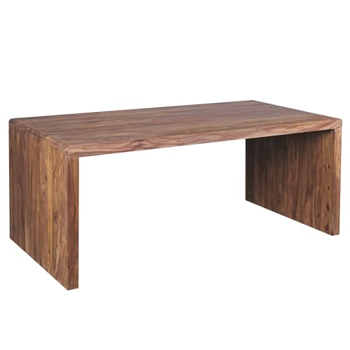 Schreibtisch BOHA Massiv-Holz Sheesham Computertisch 180 cm breit Echtholz Design Ablage Büro-Tisch Landhaus-Stil von KADIMA DESIGN