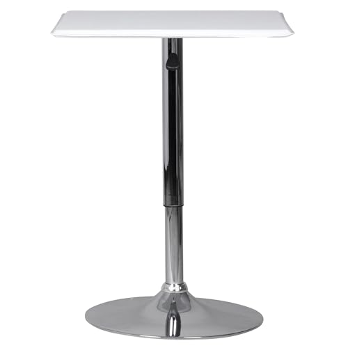 Stehtisch Bistrotisch Kunstleder Weiß höhen-verstellbar quadratisch | Design Bartisch Chrom robust eckig | Stehtisch Messetisch modern | Partytisch drehbar Stehtisch Bistrotisch Kunstleder Weiß höhen-verstellbar quadratisch | Design Bartisch Chrom robust eckig | Stehtisch Messetisch modern | Partytisch drehbar von KADIMA DESIGN