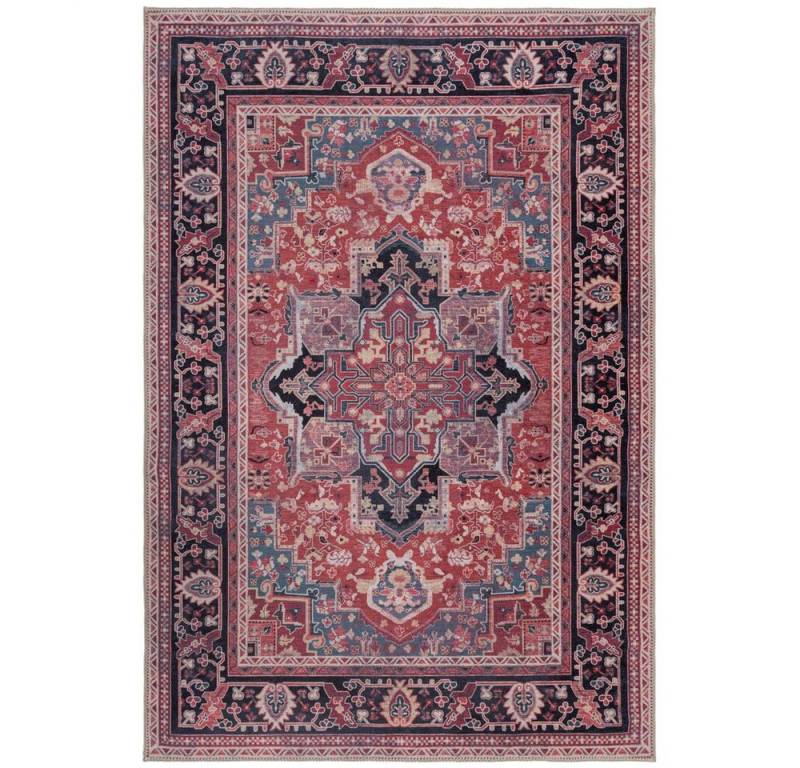 KADIMA DESIGN Teppich Maschinenwaschbarer Traditioneller Vintage-Teppich, rutschfest, Rechteckig, Poldichte: 1400 g/qm,Waschbar Waschmaschine,Traditionell,Vintage von KADIMA DESIGN