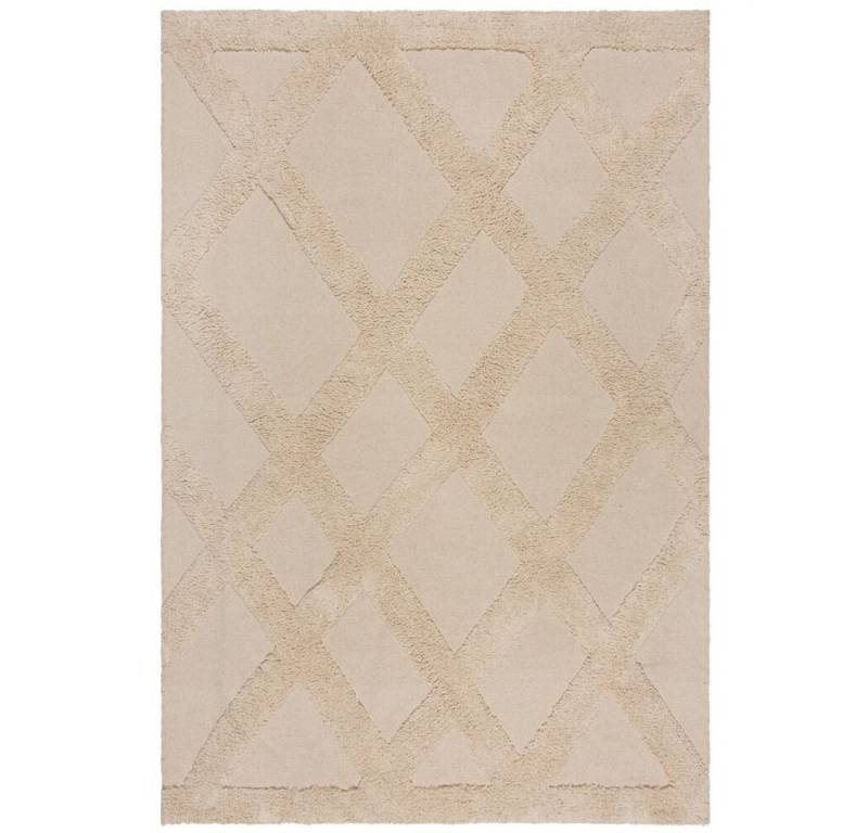 KADIMA DESIGN Teppich aus 100% Baumwolle, Geometrisches Muster in Naturfarben, Handgewebt, Rechteckig, Höhe: 10 mm, Poldichte: 1600 g/qm,Handgemacht,Geometrisch,Uni Muster von KADIMA DESIGN