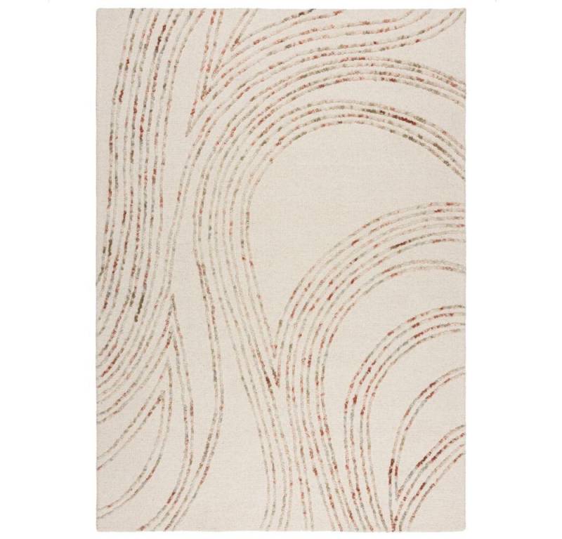 KADIMA DESIGN Wollteppich Handgetufteter Wollteppich - Natürliche Töne - Kollektion HUMBER, Rechteckig, Höhe: 5 mm, Poldichte: 3000 g/qm,Kurzflor,Handgemacht,Abstrakt Muster von KADIMA DESIGN