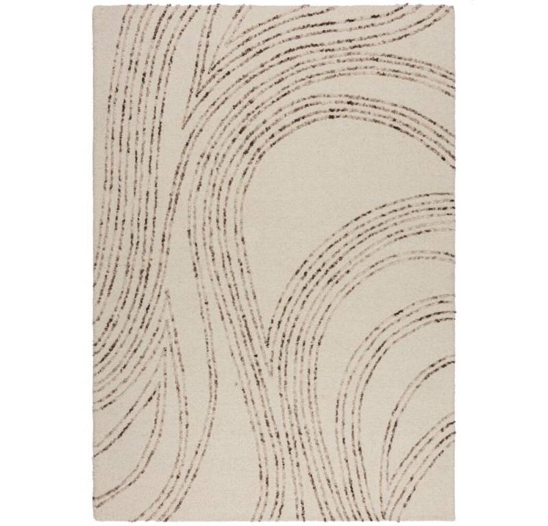 KADIMA DESIGN Wollteppich Handgetufteter Wollteppich - Natürliche Töne - Kollektion HUMBER, Rechteckig, Höhe: 5 mm, Poldichte: 3000 g/qm,Kurzflor,Handgemacht,Abstrakt Muster von KADIMA DESIGN