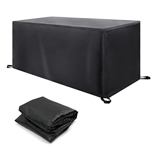 Abdeckung für Gartenmöbel Wasserdicht Winddicht Anti UV, 140x90x80cm/LxWxH 420D Oxford Schwarz Gewebe Beschichtung Schnallen für Gartenmöbel Sets Sofa Tische Abdeckhaube Gartentisch Loungemöbel von KADING