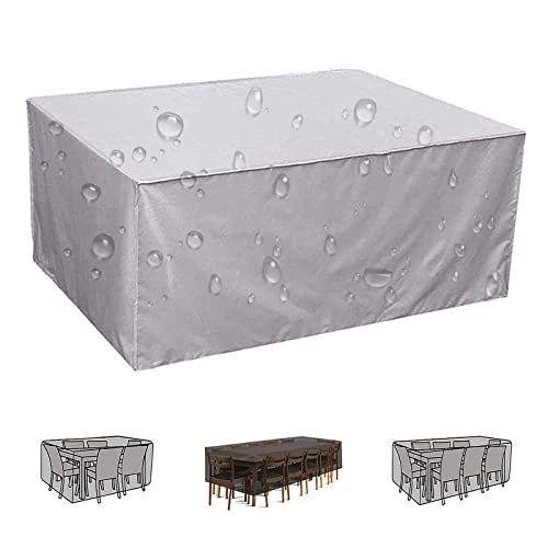 Gartenmöbel Abdeckung, 130x100x95cm Silber wasserdichte UV-Beständig Abdeckung Gartenmöbel Rechteckig 420D Oxford-Stoff Kordelstopper Gartenmöbelbezug Schutzhülle Gartenmöbel Gartentisch von KADING