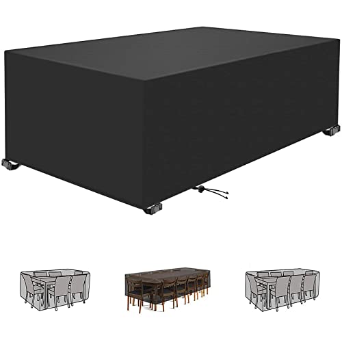 Gartenmöbel Abdeckung Wasserdicht, 240x180x80cm Abdeckplane Gartenmöbel Winterfest 420D Oxford Schutzhülle Gartenmöbel Wasserdicht UV-Schutz Winddicht gartengarnitur mit Schnalle Kordelzug von KADING
