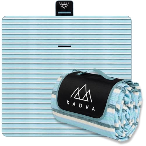KADVA Picknickdecke Tapiso 200x200 cm 100% Polyester Farbe Blau Weich Strapazierfähig Leicht Großflächig und UV Leicht zu tragen und zu reinigen von KADVA