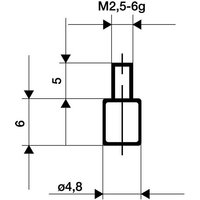 Messeinsatz ø 4,8 mm plan M2,5 Stahl passend zu Messuhren von KÄFER