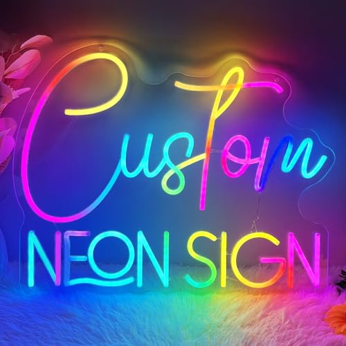 KAEGORT Neon Schild Personalisiert, Rainbow LED Neon Sign Individuelle Leuchtreklame Sprachgesteuerte Funktion Verschiedene Farbkombinationen für Party Gaming Zimmer Bar Deko KAEGORT Neon Schild Personalisiert, Rainbow LED Neon Sign Individuelle Leuchtreklame Sprachgesteuerte Funktion Verschiedene Farbkombinationen für Party Gaming Zimmer Bar Deko von KAEGORT