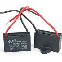 Kaejyiut - 2 Stücke CBB61 450 v ac 50/60Hz Lüftermotor Betriebskondensator 1,8 uF von KAEJYIUT