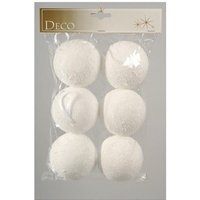 Kaemingk Schneebälle mit Hänger Ø 8 cm - 6 Stück Deko Weihnachten von KAEMINGK BV