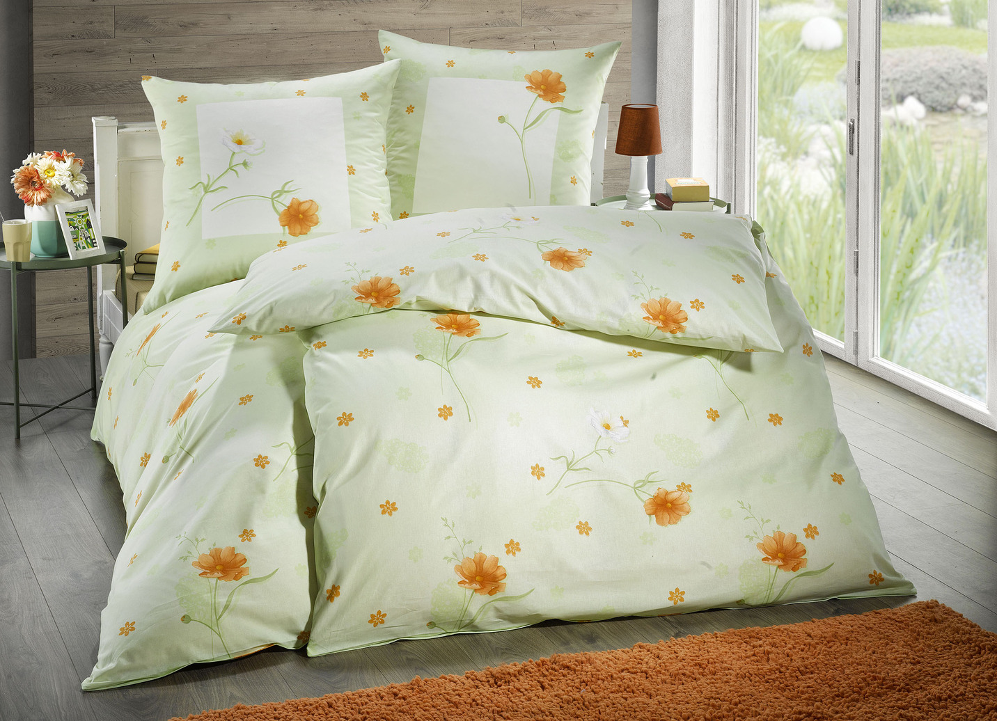 Bettwäsche-Garnitur in Renforcé-Qualität, Größe 111 (40/80 cm + 135/200 cm), Lind von KAEPPEL